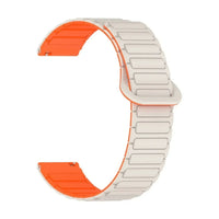 Bracelet Pulse silicone magnetique orange / blanc, vue 3 - Garmin Quick-Release | Clipz-it