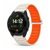 Bracelet Pulse silicone magnetique orange / blanc - Garmin Quick-Release | Clipz-it