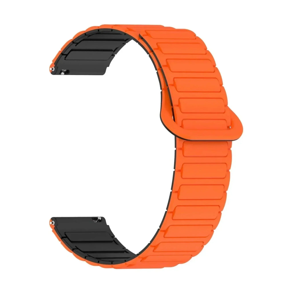 Bracelet Pulse silicone magnetique orange / noir, vue 3 - Garmin Quick-Release | Clipz-it