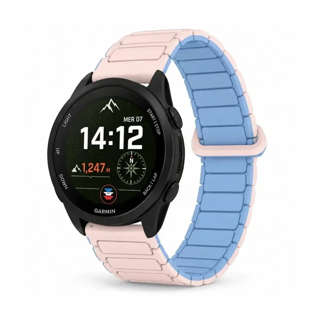 Bracelet Pulse silicone magnetique rose / bleu - Garmin Quick-Release | Clipz-it