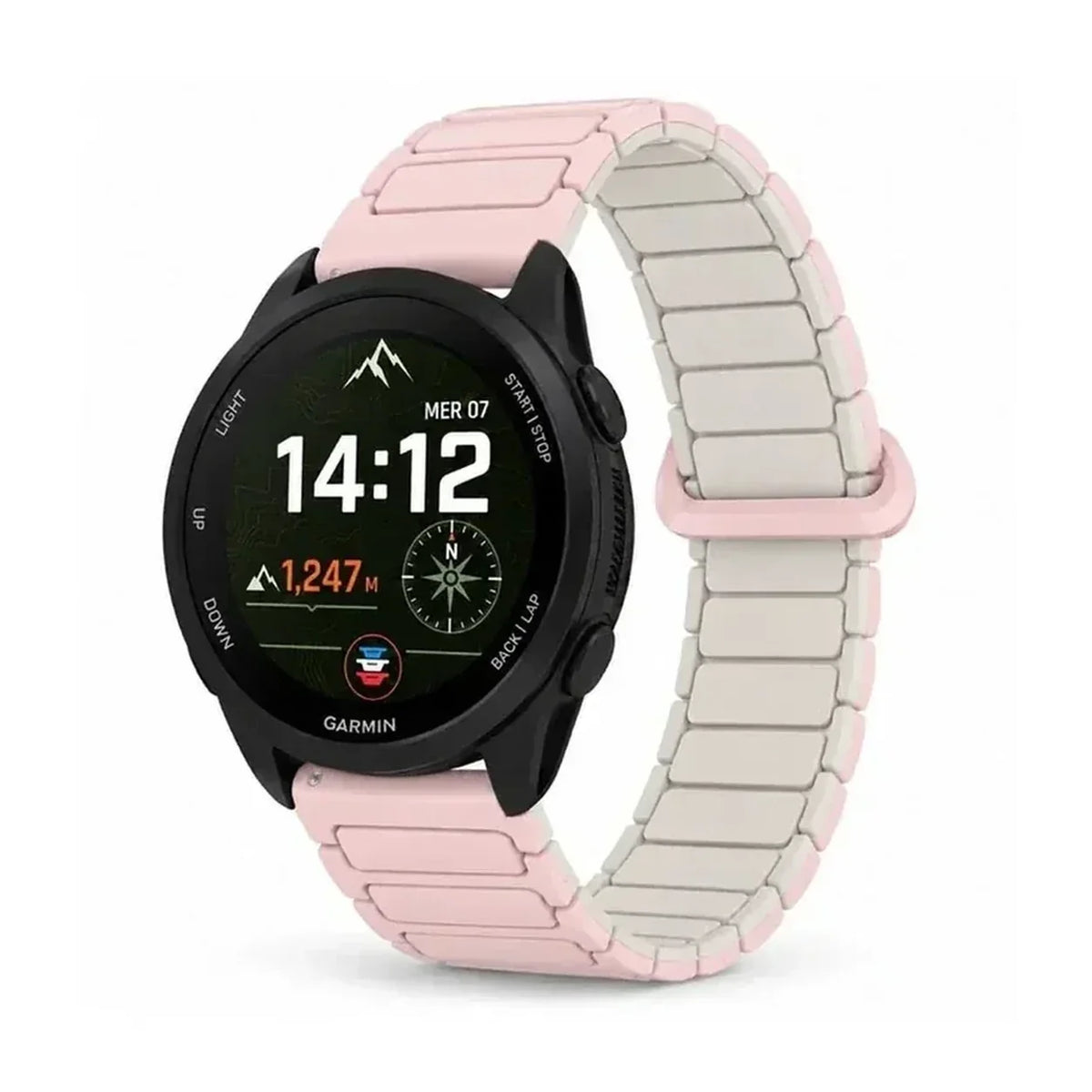 Bracelet Pulse silicone magnetique rose - Garmin Quick-Release | Clipz-it