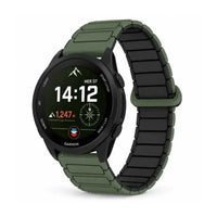Bracelet Pulse silicone magnetique vert / noir - Garmin Quick-Release | Clipz-it