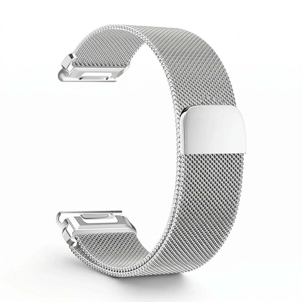 Bracelet Alvéole milanais acier argenté, vue de dos 2 - Garmin QuickFit 20mm | Clipz-it