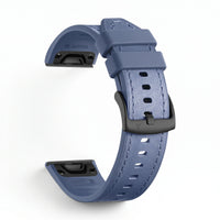 Bracelet DuoWeave cuir hybride bleu, vue de dos 2 - Garmin QuickFit 20mm | Clipz-it