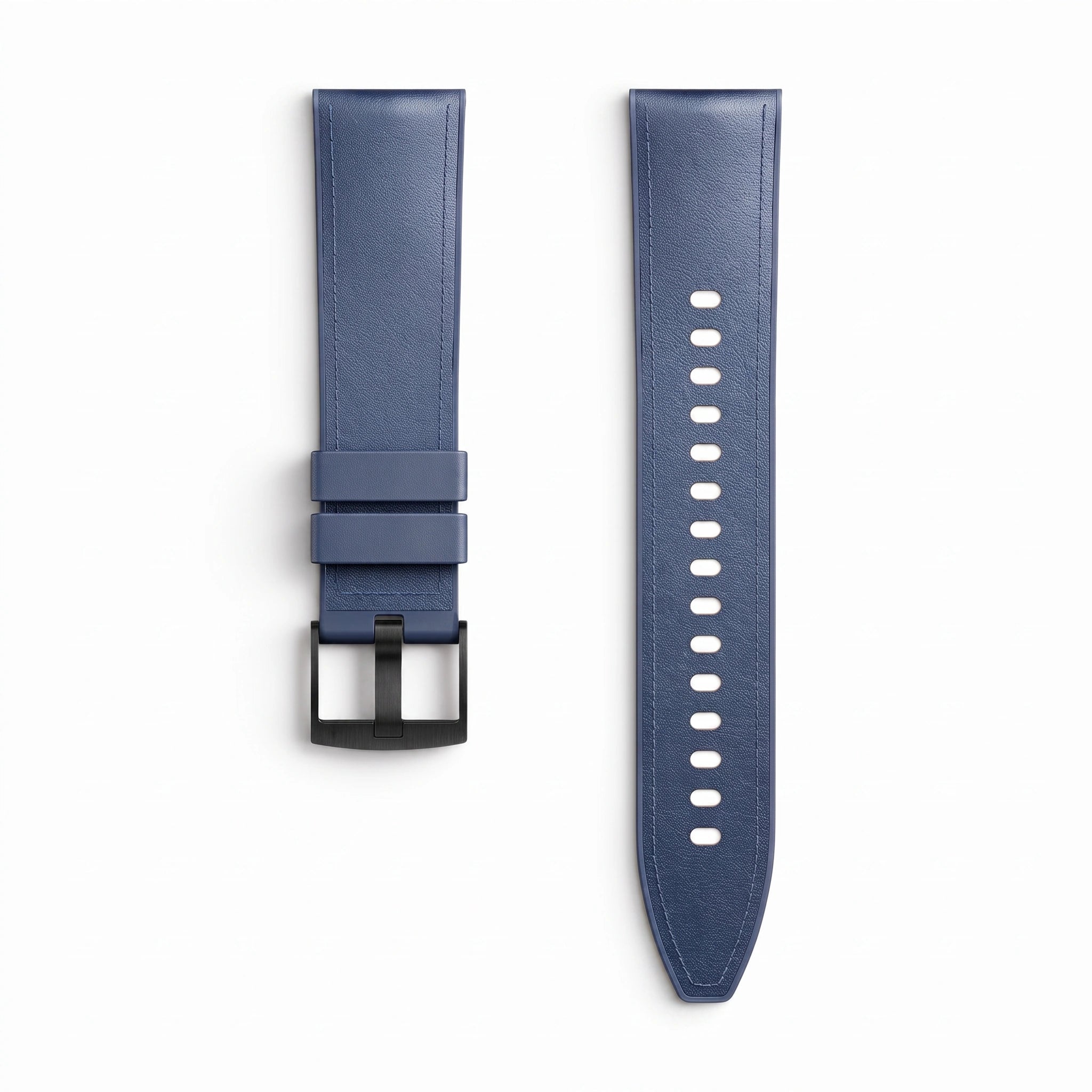 Bracelet DuoWeave cuir hybride noir, vue de dos - Garmin QuickFit 20mm | Clipz-it