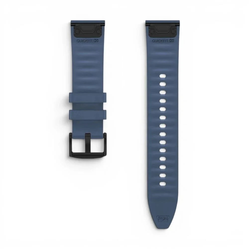 Bracelet DuoWeave cuir hybride noir, vue de profil 2 - Garmin QuickFit 20mm | Clipz-it
