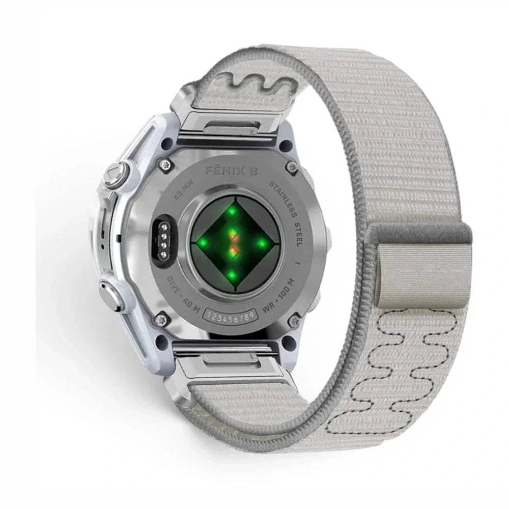 Bracelet Loop nylon gris, vue de face 2 - Garmin QuickFit 20mm | Clipz-it