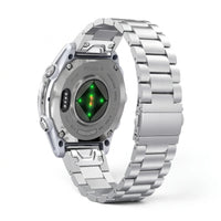 Bracelet Maillon acier inoxydable acier noir, vue de dos 2 - Garmin QuickFit 20mm | Clipz-it