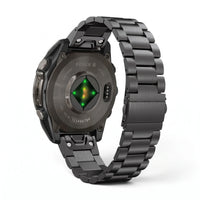 Bracelet Maillon acier inoxydable acier noir, vue de dos - Garmin QuickFit 20mm | Clipz-it