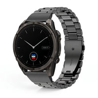 Bracelet Maillon acier inoxydable acier noir, vue de face - Garmin QuickFit 20mm | Clipz-it