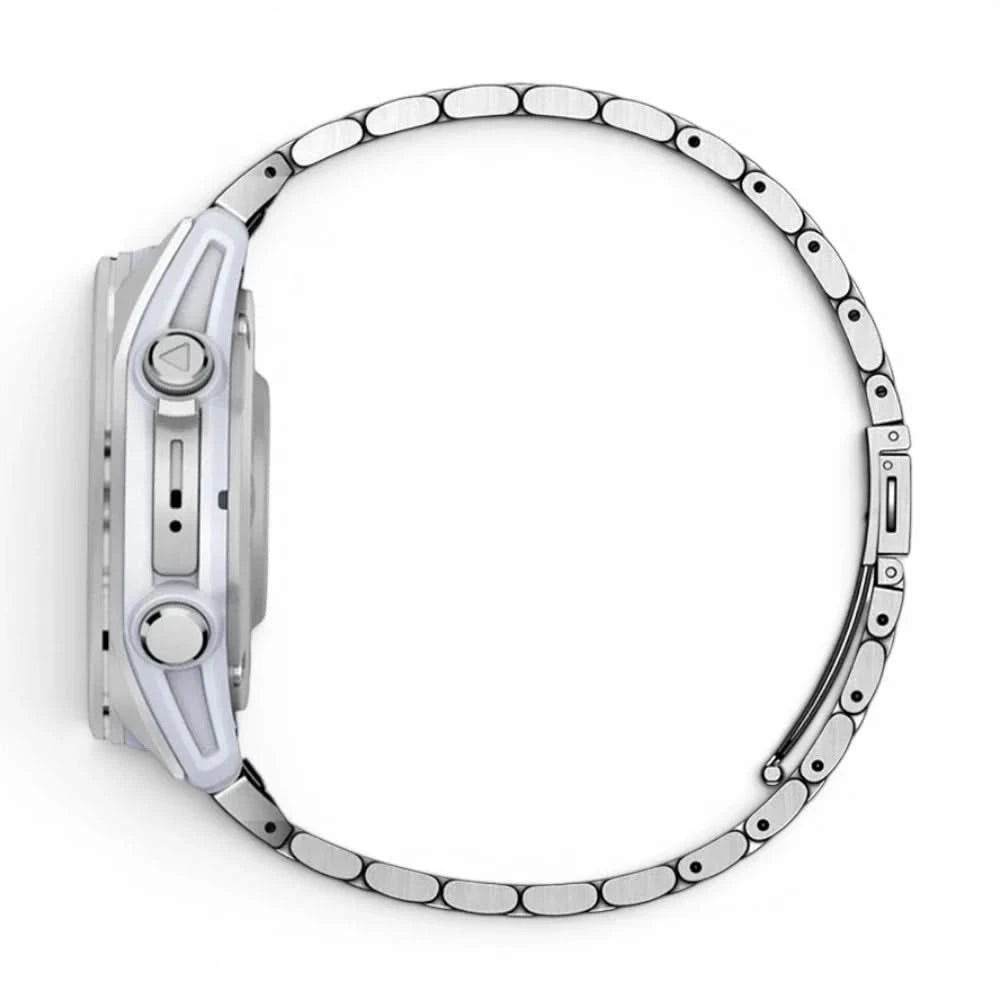 Bracelet Maillon acier inoxydable acier noir, vue de profil 2 - Garmin QuickFit 20mm | Clipz-it