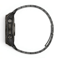 Bracelet Maillon acier inoxydable acier noir, vue de profil - Garmin QuickFit 20mm | Clipz-it