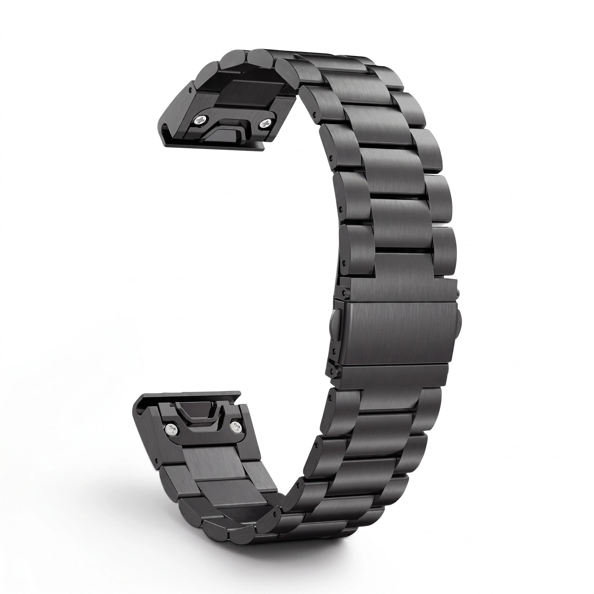 Bracelet Maillon acier inoxydable noir, vue de dos - Garmin QuickFit 20mm | Clipz-it