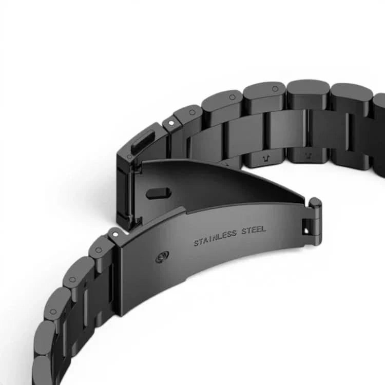 Bracelet Maillon acier inoxydable noir, vue de profil 2 - Garmin QuickFit 20mm | Clipz-it