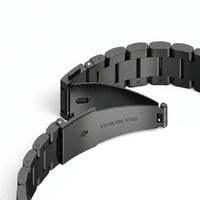 Bracelet Maillon acier inoxydable noir, vue de profil 2 - Garmin QuickFit 20mm | Clipz-it