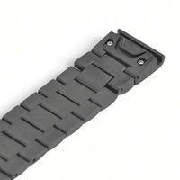Bracelet Maillon acier inoxydable noir, vue de profil 3 - Garmin QuickFit 20mm | Clipz-it
