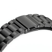 Bracelet Maillon acier inoxydable noir, vue de profil - Garmin QuickFit 20mm | Clipz-it