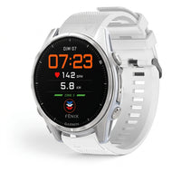 Bracelet Motion silicone blanc, vue de face - Garmin QuickFit 20mm | Clipz-it
