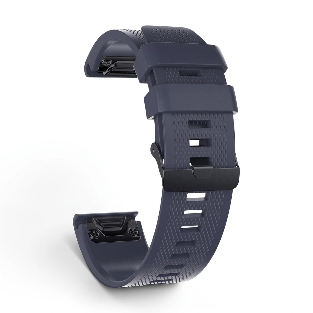 Bracelet Motion silicone bleu nuit, vue de dos - Garmin QuickFit 20mm | Clipz-it