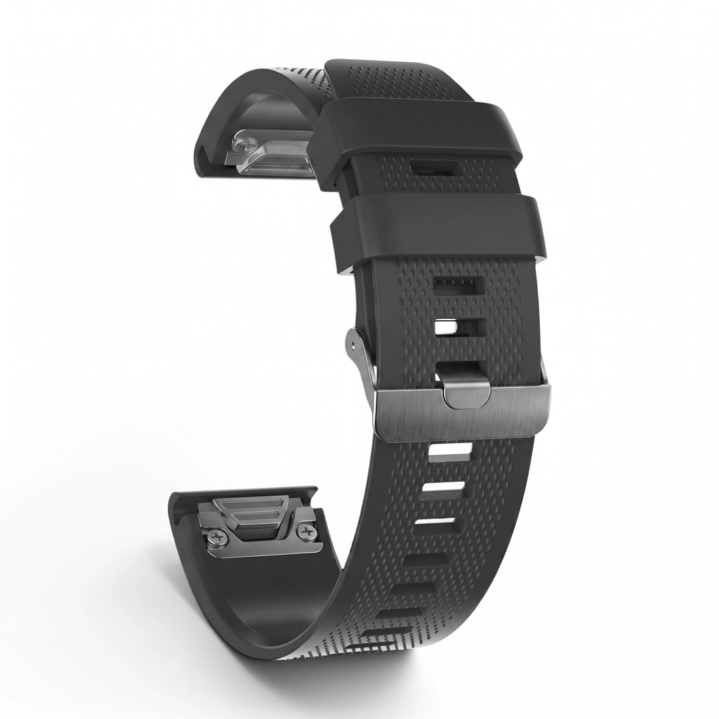 Bracelet Motion silicone noir, vue de dos - Garmin QuickFit 20mm | Clipz-it