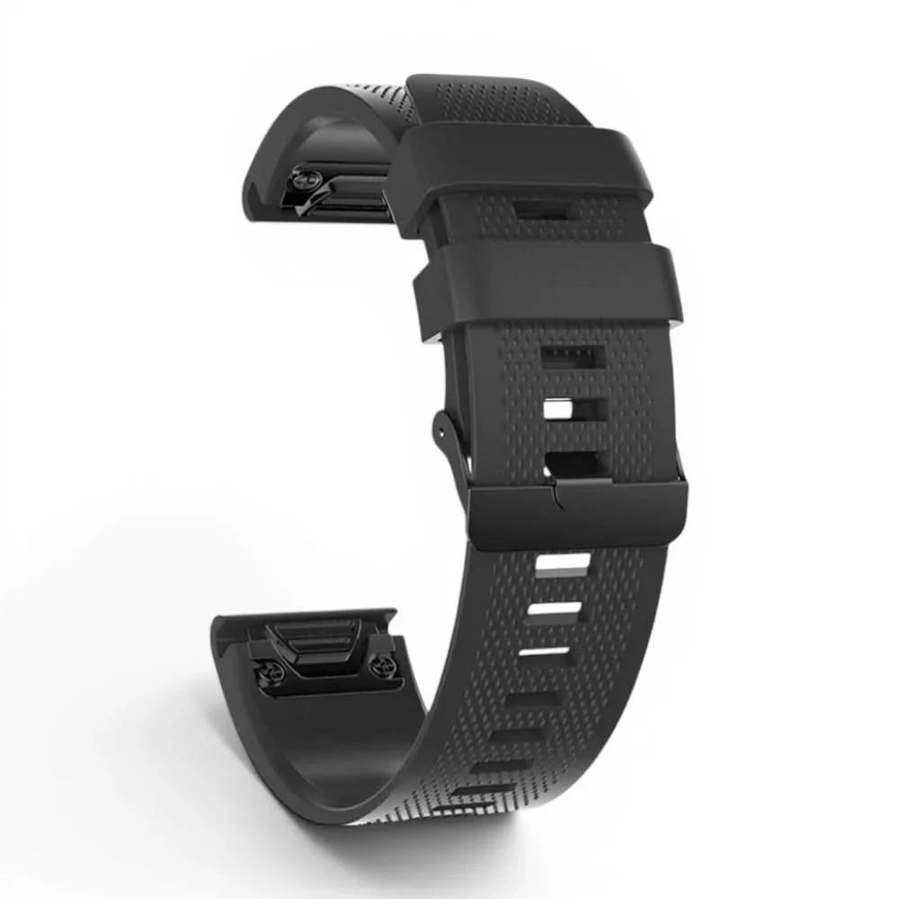 Bracelet Motion silicone noir, vue de dos - Garmin QuickFit 20mm | Clipz-it