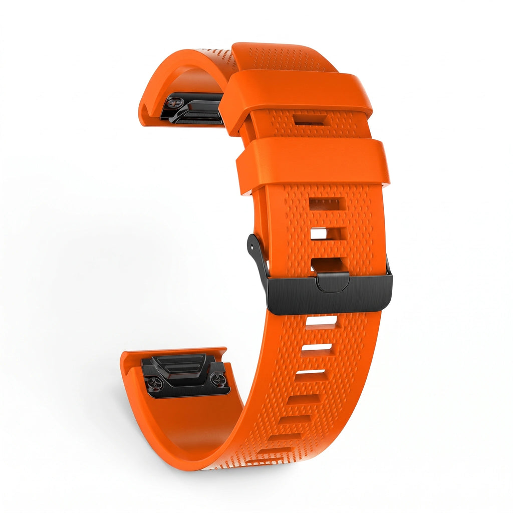 Bracelet Motion silicone orange, vue de dos - Garmin QuickFit 20mm | Clipz-it