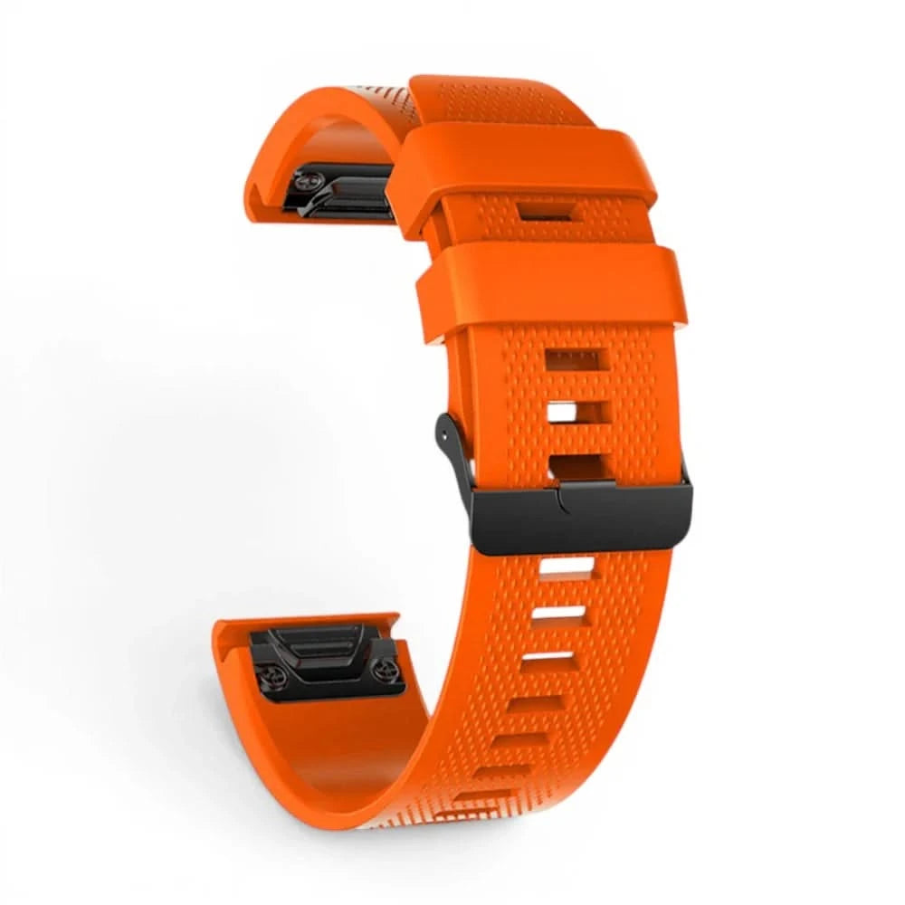 Bracelet Motion silicone orange, vue de dos - Garmin QuickFit 20mm | Clipz-it