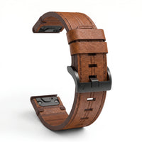 Bracelet Zephyr cuir marron, vue de dos 2 - Garmin QuickFit 20mm | Clipz-it