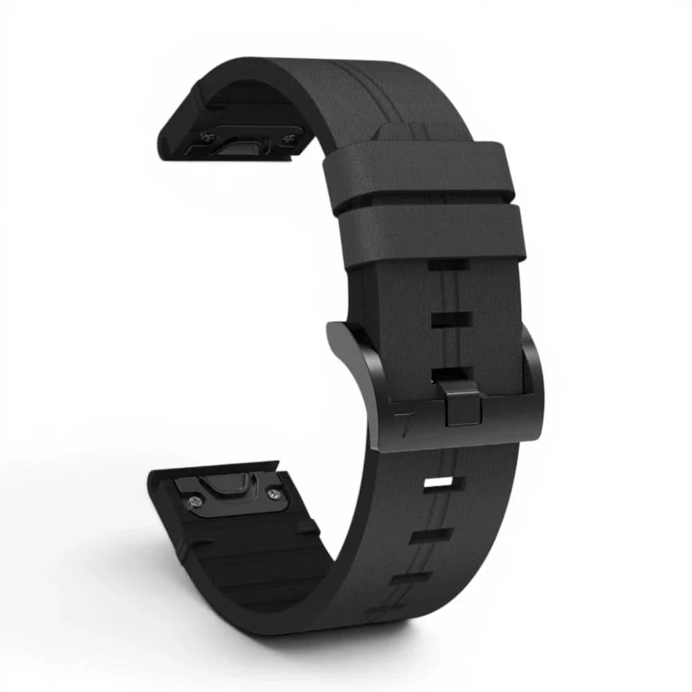 Bracelet Zephyr cuir noir, vue de dos - Garmin QuickFit 20mm | Clipz-it