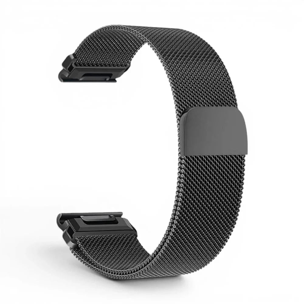 Bracelet Alvéole milanais noir, vue de dos - Garmin QuickFit 22mm | Clipz-it