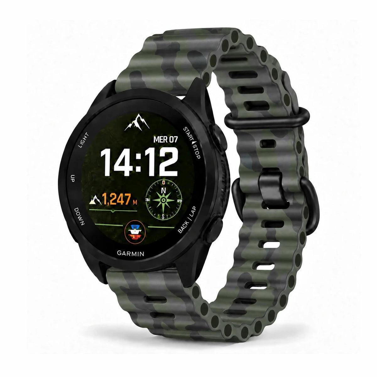 Bracelet Drift silicone ventilé camo vert - Garmin QuickFit 22mm | Clipz-it
