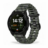 Drift silikoninė laikrodžio apyrankė su ventiliacijos angomis, žalias kamufliažo raštas - Garmin QuickFit 22 mm | Clipz-it