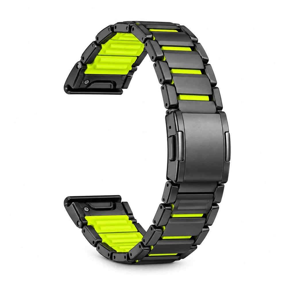 Correa Forge negro / verde, vista 4 - Garmin QuickFit 22 mm | Clipz-it