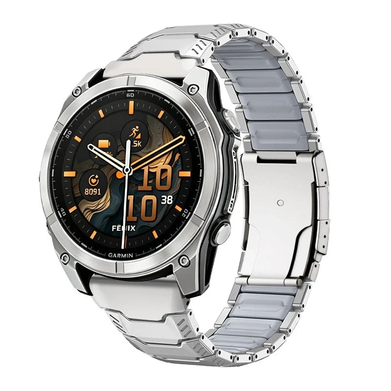 Correa Forge titanio / gris, vista 3 - Garmin QuickFit 22 mm | Clipz-it