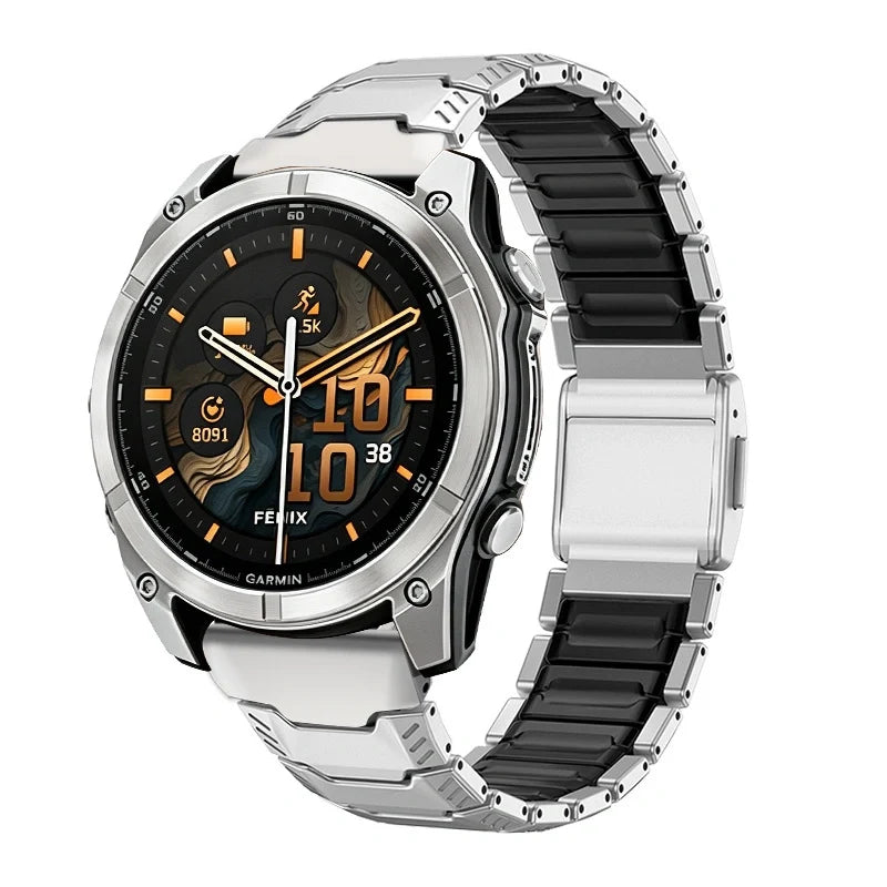 Correa Forge titanio / negro - Garmin QuickFit 22 mm | Clipz-it