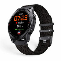 Jacquard-nailonranneke, musta, edestä - Garmin QuickFit 22 mm | Clipz-it