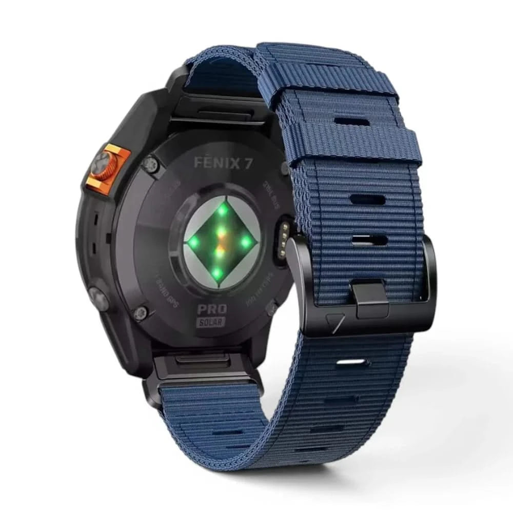 Bracelet Kevlar nylon bleu, vue de dos - Garmin QuickFit 22mm | Clipz-it