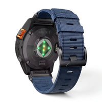 Bracelet Kevlar nylon bleu, vue de dos - Garmin QuickFit 22mm | Clipz-it
