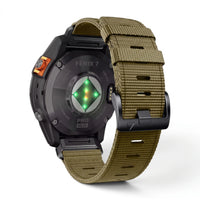 Bracelet Kevlar nylon cafe, vue de dos - Garmin QuickFit 22mm | Clipz-it