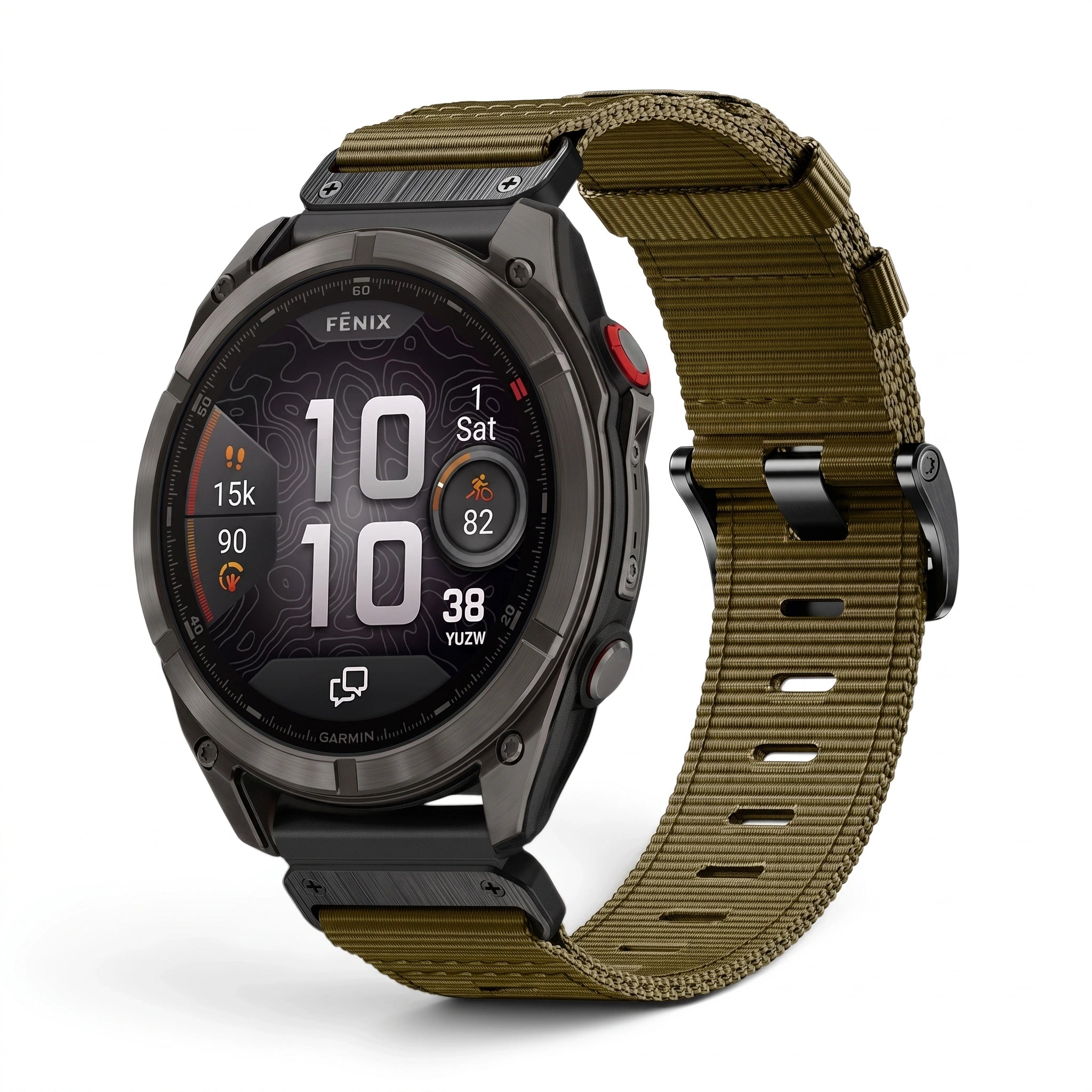 Bracelet Kevlar nylon café, vue de face 2 - Garmin QuickFit 22mm | Clipz-it