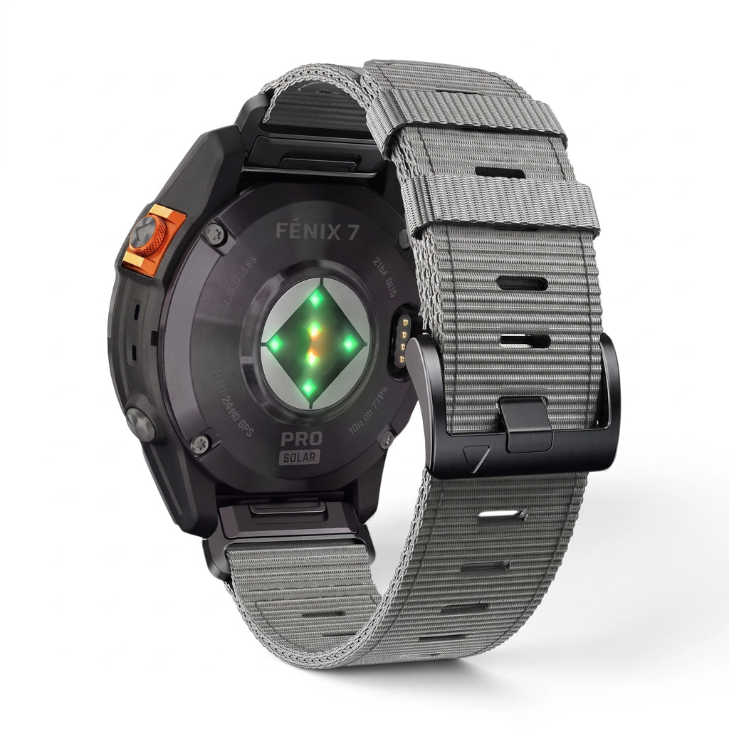 Bracelet Kevlar nylon gris, vue de dos - Garmin QuickFit 22mm | Clipz-it