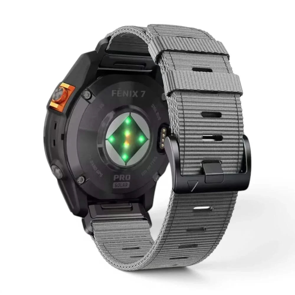 Bracelet Kevlar nylon gris, vue de dos - Garmin QuickFit 22mm | Clipz-it
