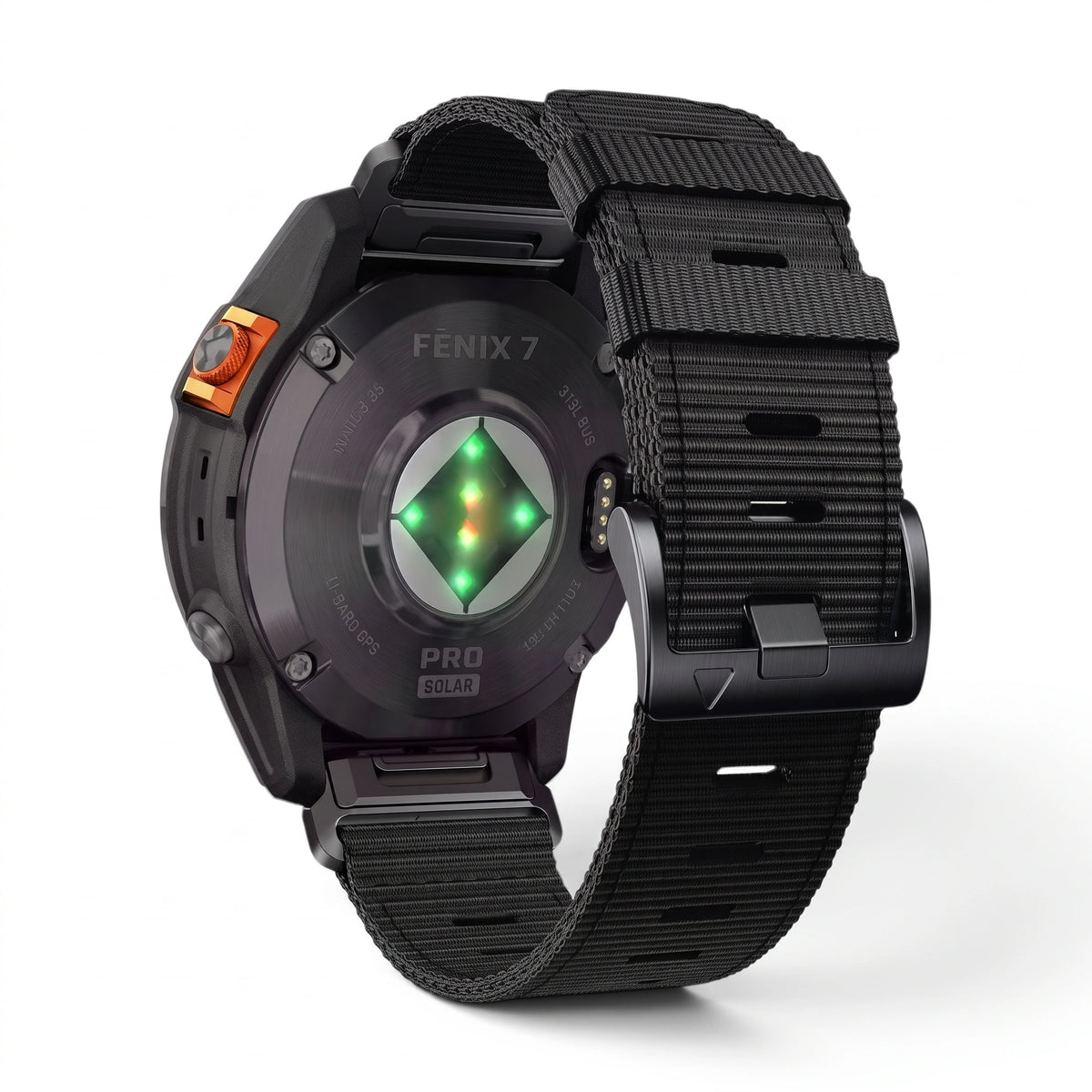 Bracelet Kevlar nylon noir, vue de dos - Garmin QuickFit 22mm | Clipz-it