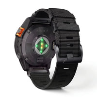 Bracelet Kevlar nylon noir, vue de dos - Garmin QuickFit 22mm | Clipz-it