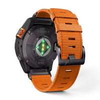 Bracelet Kevlar nylon orange, vue de dos - Garmin QuickFit 22mm | Clipz-it