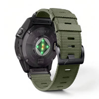 Bracelet Kevlar nylon vert, vue de dos - Garmin QuickFit 22mm | Clipz-it
