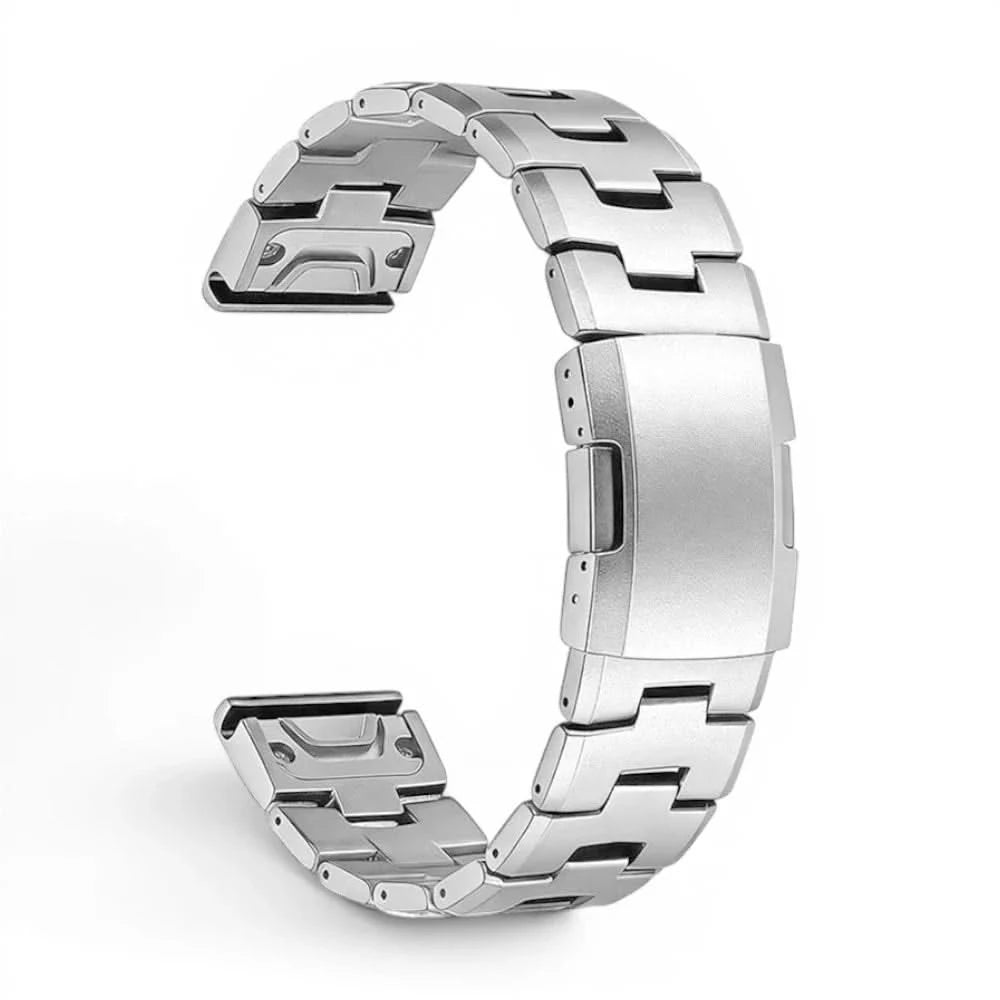 Bracelet Kratos titane acier, vue de profil - Garmin QuickFit 22mm | Clipz-it