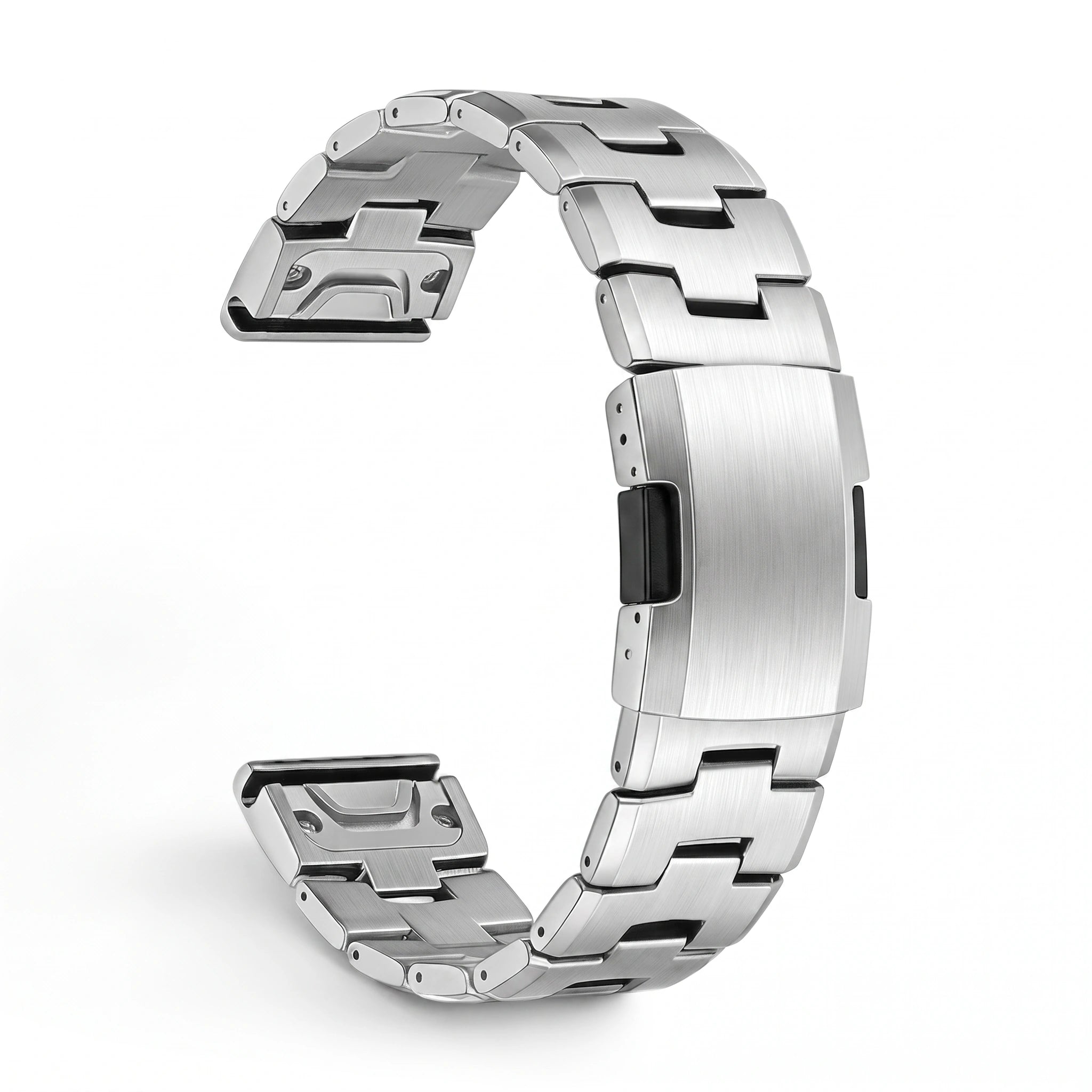 Bracelet Kratos titane acier, vue de profil - Garmin QuickFit 22mm | Clipz-it