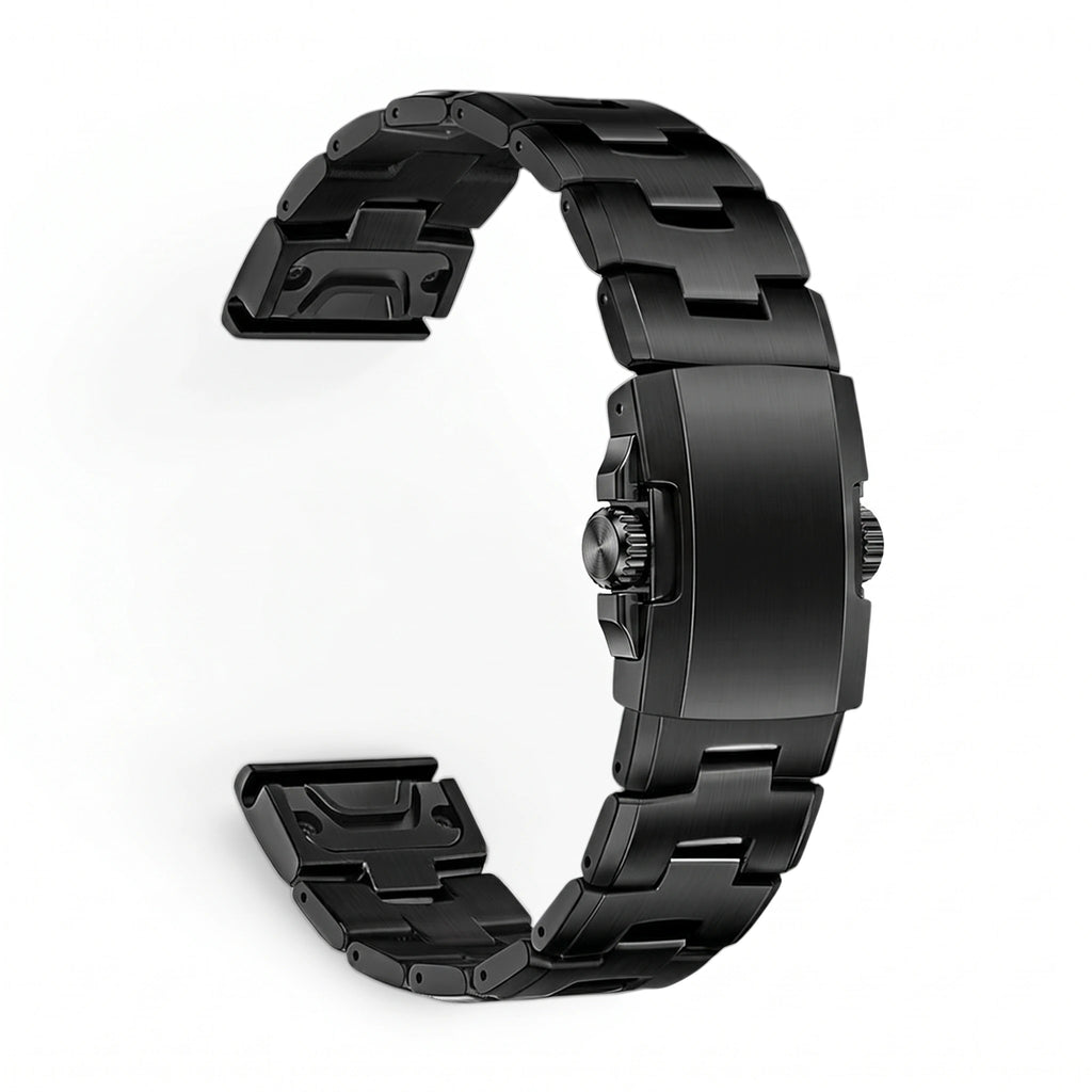 Bracelet Kratos titane noir, vue de dos - Garmin QuickFit 22mm | Clipz-it
