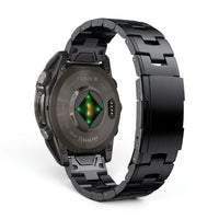 Bracelet Kratos titane noir, vue de face 3 - Garmin QuickFit 22mm | Clipz-it